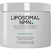 Codeage Liposomal NMN & TMG Supplement - Nicotinamide Mononucleotide NAD+ Precursor, Betaine Anhydrous Trimethylglycine TMG - Non-GMO - 30 Capsules