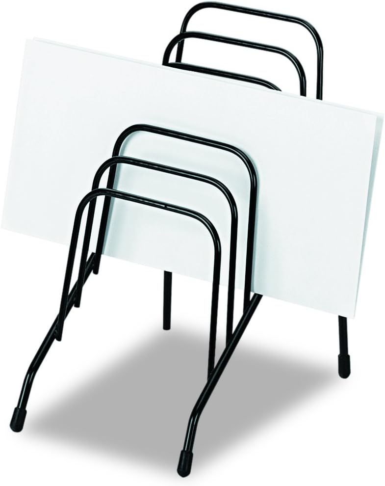 Fellowes Step File Junior Wire Organizer Rack, 6 Sections, Black (72613) : File Folder Racks : Office Products