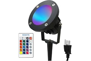 TOVEENEN 25W Color LED Outdoor Landscape Spotlight with Strobe Lighting - Waterproof RGB Spot Lights for Yard Tree House Halloween Christmas, Dual Mode, 120V 25W