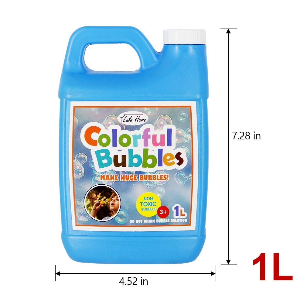 Lulu Home Concentrated Bubble Solution, 1 L/ 33.8 OZ Refill for Bubble Machines, Giant Wands, and Blowers - Up to 2.5 Gallons for Kids' Birthday Parties