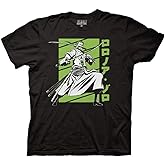 Ripple Junction One Piece Men's Short Sleeve T-Shirt Roronoa Zoro Pirate Hunter W/Swords Crew Neck Officially Licensed