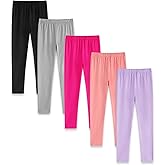 EXARUS Girls Leggings Flare/Skinny Yoga Pants Lightweight Flat/Crossover Waist Multipack Dance High Waisted Soft 6-14Y