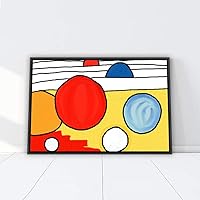 Framed Canvas Wall Art Colorful Geometric Canvas Prints Home Artwork Decoration for Living Room,Bedroom - 16x24 inches