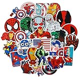 Waterproof Vinyl Stickers for Skateboard Guitar Laptop Motocycle Car Luggage Decal Graffiti Stickers (50 pcs for Super Hero Style)