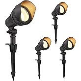 DEWENWILS LED Low Voltage Landscape Lights, 14W 540LM 3000K 12V Aluminum Outdoor Spotlight, IP65 Waterproof Landscape Lighting for Yard, Garden, House, Tree, Lawn, 4 Pack