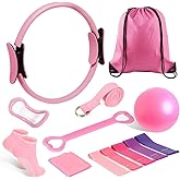 Leopacat 13 Pcs Pilates Kit for Women, Home Pilates Equipment Set with Magic Circle Resistance Bands Yoga Ball Complete Fitness Accessories for Full Body Toning Thighs Arms Hip Workout