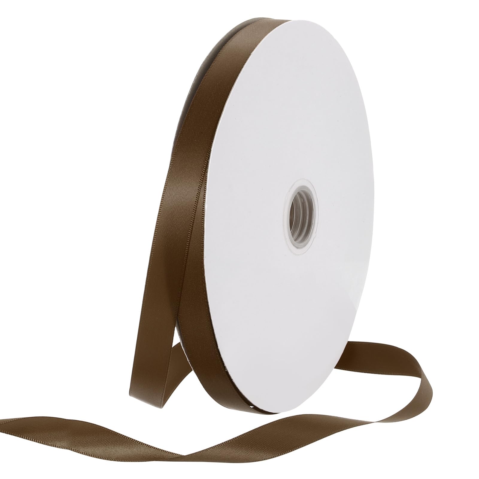 Rebower 15mm Satin Ribbon 46m Thick Double Face Grosgrain Silk Ribbon, [for Gift Wrapping, Hair Bows, Wedding, Cake, Flower] - 50 Yard/150ft/ Dark Brown