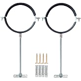 2 Sets Premium Adjustable Pipe Hanger Strap，Heavy Duty Galvanized Iron Stove Pipe Metal Bracket，Wall Support Chimney Round Split Ring Dryer Vent Hose Duct PVC Holder，with All Mounting Screws (3-Inch)