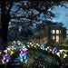 Solar Lights Outdoor, New Version Solar Garden Lights with Lily Flowers, Butterfly & Hummingbird Decorative Lights, Waterproof Multi-Color Changing LED Garden Lights for Yard, Patio (Blue and White)