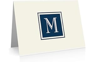 Monogram Stationery Note Cards (24 Foldover Cards and Envelopes) (M)