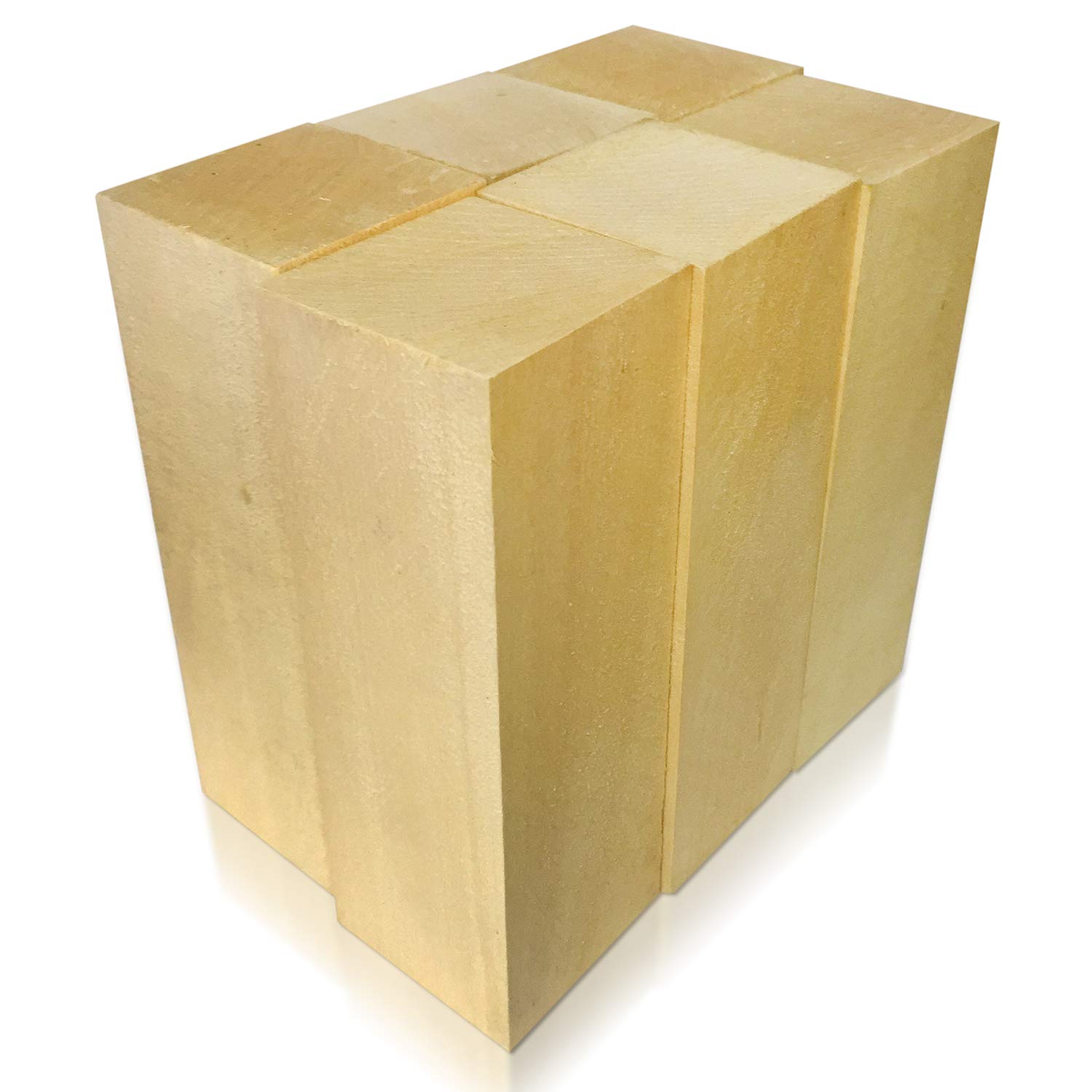 6 Pack Extra Large Basswood Blocks 6 X 3 X 3 Inches Premium Unfinished Soft Wood Blocks for Carving and Whittling