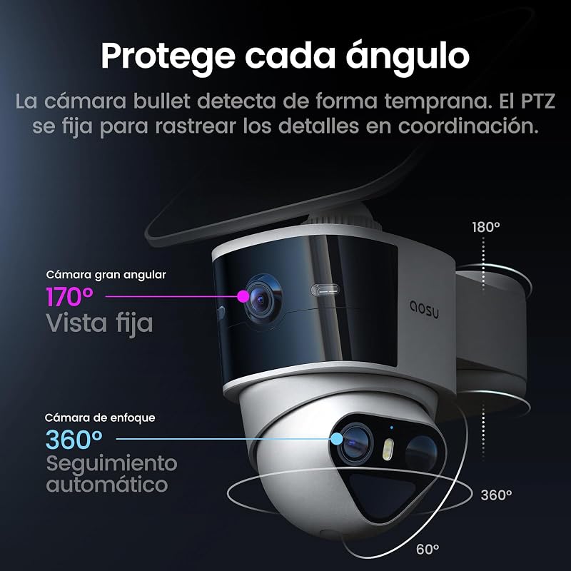 T2 Pro 3K Cámara de Seguridad Exterior Solar inalámbrica Kit 4 Cámaras