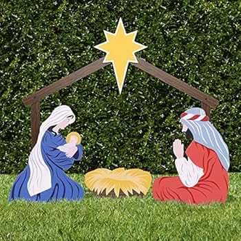 Amazon.com Teak Isle Christmas Outdoor Nativity Set, Yard Nativity