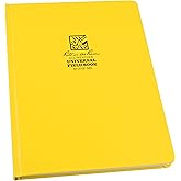 Rite in the Rain Weatherproof Hard Cover Notebook, 8.75" x 11.25", Yellow Cover, Universal Pattern (No. 370F-MX)