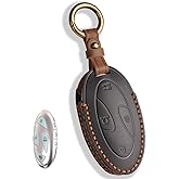 MILD EAST Leather Key Fob Cover for 2023 2024 2025 Hyundai Ioniq 6 Grandeur GN7, Soft Smart Remote Key fits for 2024 2025 Sonata Elantra Kona Santa Fe Tucson (Black, 7 Button)