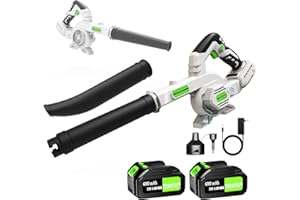 WeGofly Cordless Leaf Blower, Brushless Electric Leaf Blower with 2 x 21V 4.0Ah Battery and Charger, 350CFM/240 MPH Lightweight Battery Powered Leaf Blower for Lawn Care, Patio, Snow Blowing