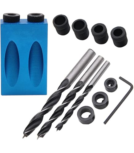 14-Piece Aluminum Alloy Pocket Hole Jig Set – 15° Inclined Hole Drilling Guide For Woodworking, Adjustable Depth, For Cabinets & Furniture