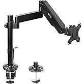 VIVO Heavy Duty Articulating Single Pneumatic Spring Arm Desk Mount Stand, Fits 17 to 40 inch Standard Screens or Ultrawides 