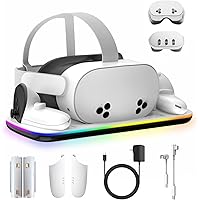 【未使用】 Quest 3 Charging Dock ホワイト Amazon.com: Charging Dock Compatible with Meta Oculus Quest 3/3S