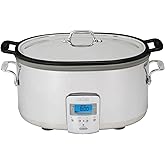 All-Clad Stainless Steel Electric Slow Cooker 7 Quart, Aluminum Insert, Programmable LCD Screen Digital Timer, SD700350, Silv
