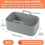 YQL Silicone Air Fryer Liner for Ninja/Tower/Instant Vortex 2PCS Grey view 2