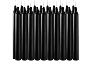 CAKETYCG 20 pcs Unscented Black Mini Taper Candle, 4 Inch Tall x 1/2 Inch Diameter, Great for Casting Chimes, Rituals, Spells, Vigil, Witchcraft, Wiccan Supplies, Wax Play & More…