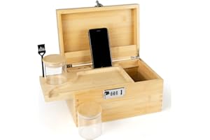 Large Lockable Storage Box with Secure Combination Lock - Professional Home Organizer Kit includes Manual Spice Crusher & Mul