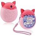 Winceed Silicone Case for Tamagotchi Pix Virtual Pet Game Machine, Protective Cover for Tamagotchi Pix Sleeve Protector Skin with Hand Strap (Pink)