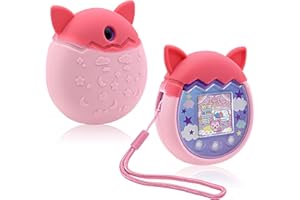 Winceed Silicone Case for Tamagotchi Pix Virtual Pet Game Machine, Protective Cover for Tamagotchi Pix Sleeve Protector Skin with Hand Strap (Pink)