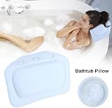 Dioche Bathtub Pillow Soft Foam Head Neck Back Support Blue PVC Suction Cups view 2