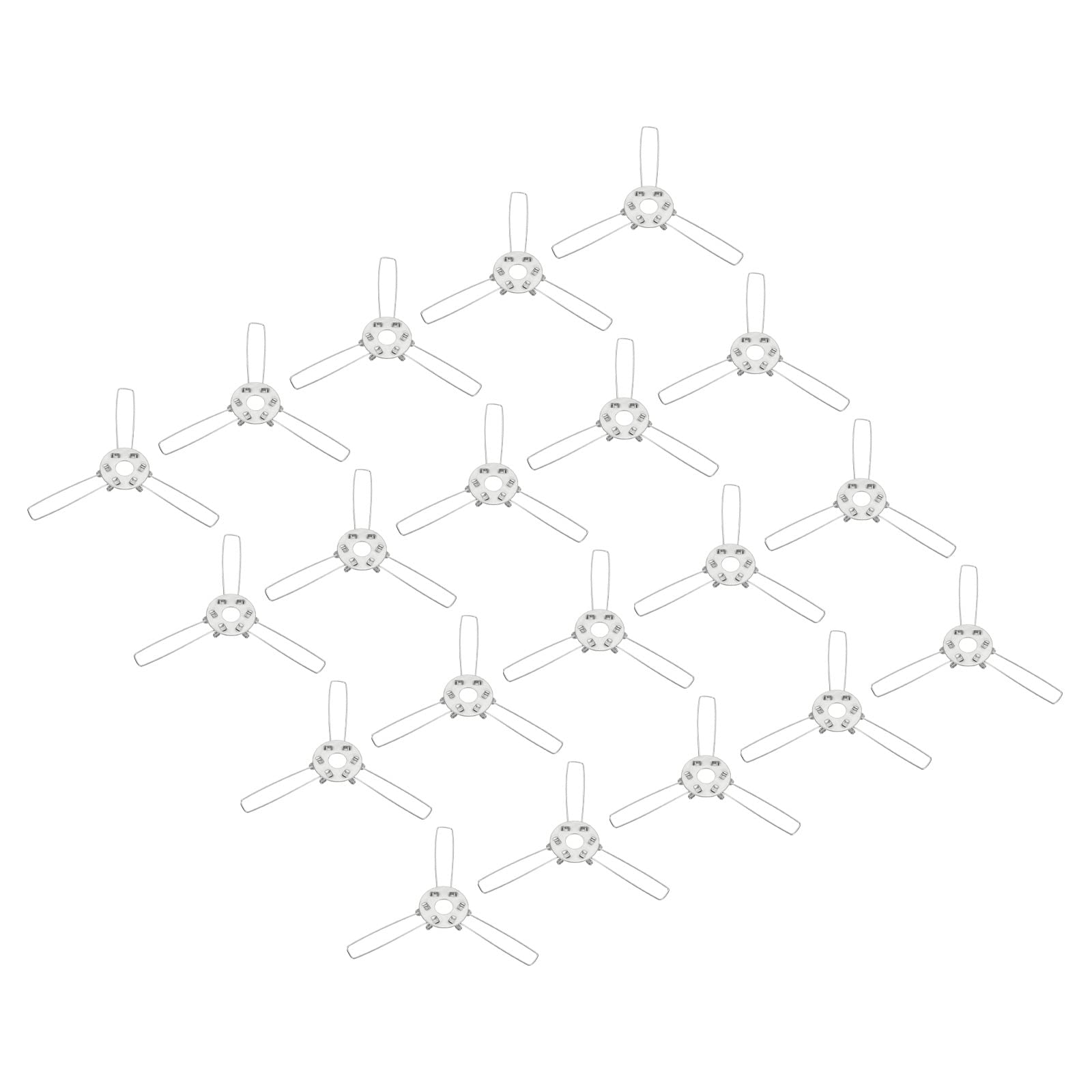 PATIKIL 2.4" Lampshade Spring Clip, 20 Pack Metal Fixing Spring Clip 3 Forks Light Shade Adapter for Pendant Lamps Lanterns, Silver Tone