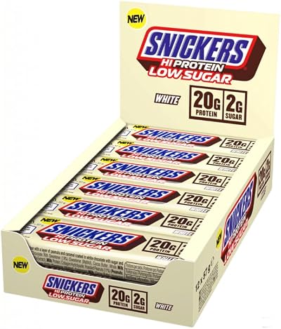 Snickers White Chocolate Protein Bar 12 × 57g 20g Protein Low Sugar 2g