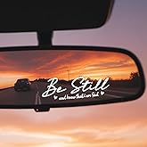 DOPENSPI 10PCS Be Still and Know That I am God Rearview Mirror Sticker, Rearview Mirror Decal Funny Christian Bible Verse Sticker Car Stickers for Women Side Mirrors Stickers Car Accessories 4In