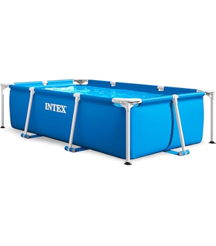 Intex Rectangular Metal Frame Above-Ground Pink Swimming Pool