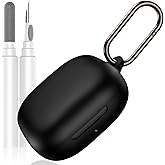 LDSXAY Compatible with Shokz New OpenFit 2 Case Cover, Soft Silicone Shockproof Protective Skin Case for Shokz OpenFit 2 Open-Ear Wireless Earbuds with Cleaner Kit & Carabiner (Black)