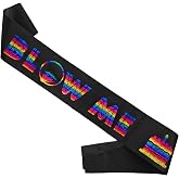 Decorit Blow Me It&rsquo;s My Birthday Sash, Gag Bday Gift for Birthday Boy Dude King, Happy Bday Party Decorations, Rainbow, Black