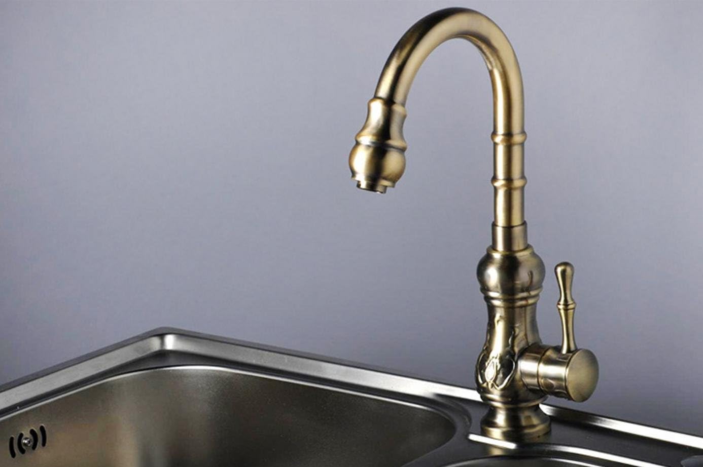 XIE Antique copper faucet lift multi-angle rotation to save water kitchen faucet