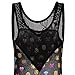 BAOHULU Girls's One Piece Sparkle Gymnastics Tank Leotards-Sparkle Galaxy Butterfly Pumpkin Print Cosplay Costumes Halloween Clothes (Tag.No 8A(Recommended Age 7-8 Years), BlackEmoji)