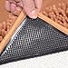 BakeWarePlus 8 PCS Non Slip Rug Grippers Carpet Rubber Anti-skid Pads Reusable Washable Triangle Pad with Rug Sticker Black