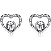 Volleyball/Soccer Earrings 925 Sterling Silver Sports Earrings Sports Jewelry Christmas Gifts for Women