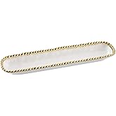 Pampa Bay Porcelain Cracker Cheese and Charcuterie Tray (White and Gold)