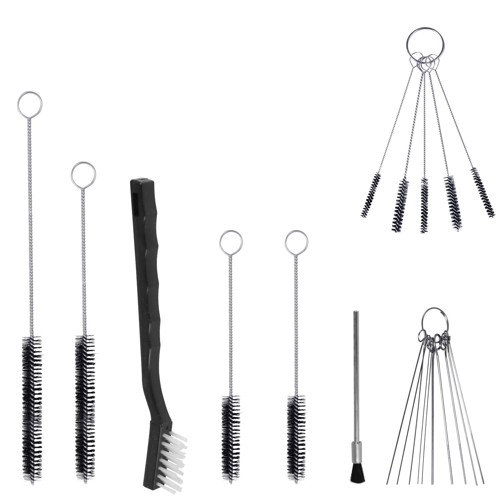 Photo 1 of 17pcs Multi-Purpose Spray Gun Cleaning Kit,Nylon Brushes Paint Gun Cleaning Kit Mini Brushes & Needles for Clean Airbrush Nozzles Spray Guns Tattoo Equipment (17)
