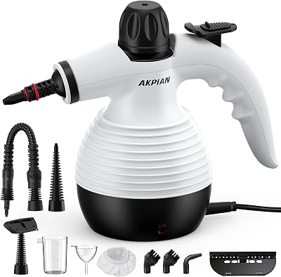Pulitrice a Vapore Portatile, Steam Cleaner con 10 Accessori