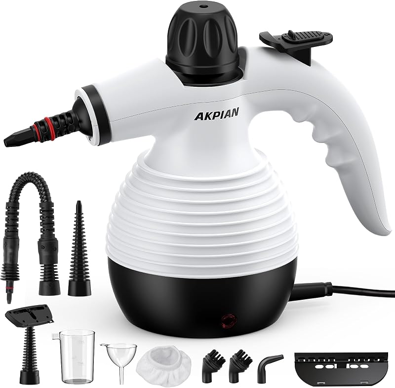Pulitrice a Vapore Portatile, Steam Cleaner con 10 Accessori