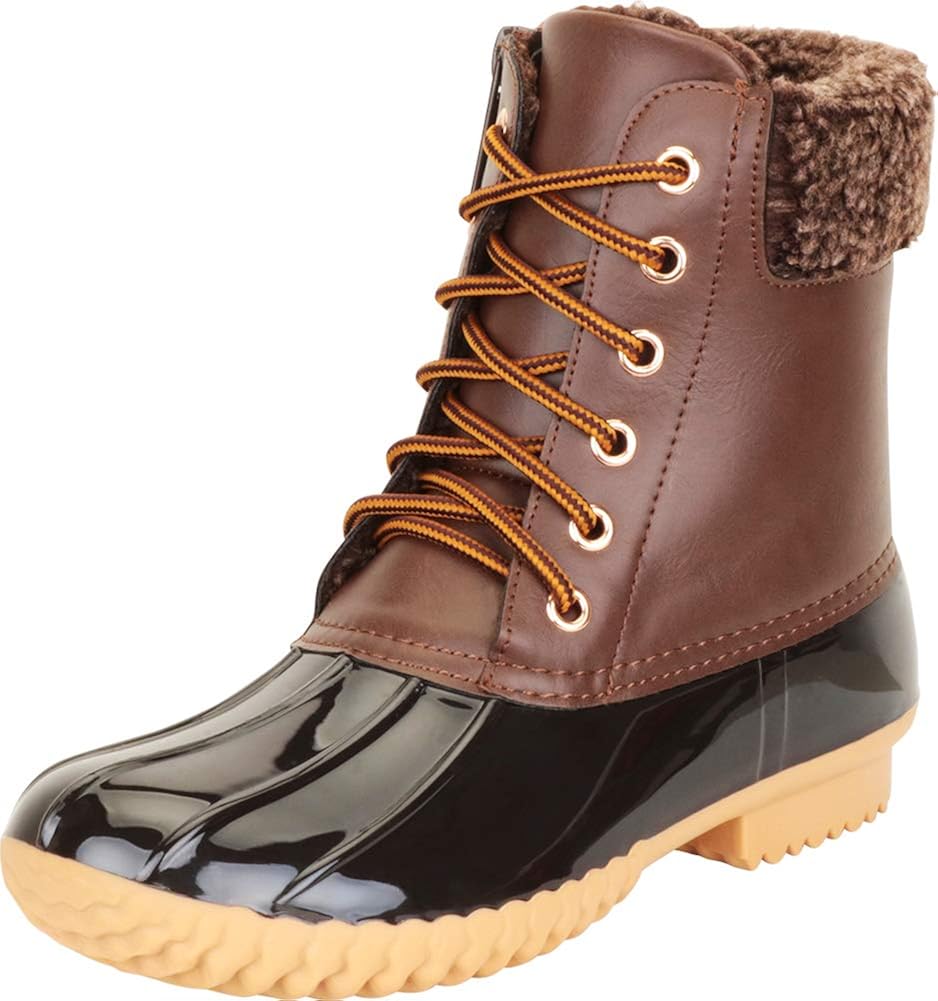 womens duck boots with faux fur