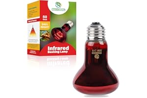REPTI HOME Reptile Heat Lamp,50W Red Basking Spot Lamp Bulb for Chickens Amphibians, Infrared Heat Emitter Light for Coop