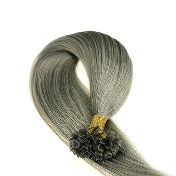 Amazon Com Xunhang Fashion Nano Ring Hair Extensions Grey Mix