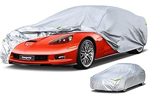 Kaugung 6 Layers Car Cover Custom Fit Chevrolet Corvette C4 C5 C6 C7 C8 1980-2025, Waterproof Car Cover All Weather for Automobiles, Sun Rain Dust Snow Protection.