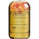 Peony Multi-Use Oil for Face, Body and Hair - Organic Blend of Apricot, Vitamin E and Sweet Almond Oil Moisturizer for Dry Sk