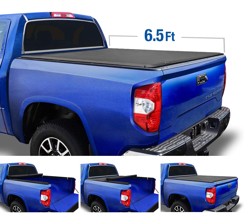 Tyger Auto T1 Roll Up Truck Tonneau Cover TG-BC1T9039 Works with 2007-2013 Toyota Tundra | Fleetside 6.5' Bed | for Models with or Without The Deckrail System